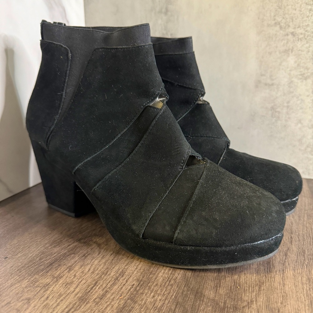 Jambu Boots Womens 10M Charleston Ankle Booties Heels Zipper Black Leather Round